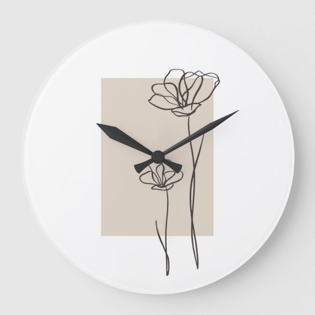 Abstract plant art design large clock (Front)