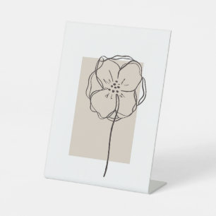 Abstract plant art design pedestal sign