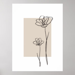 Abstract plant art design poster