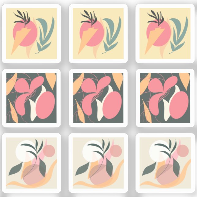 Abstract Plants Drawing Framed  (Front)