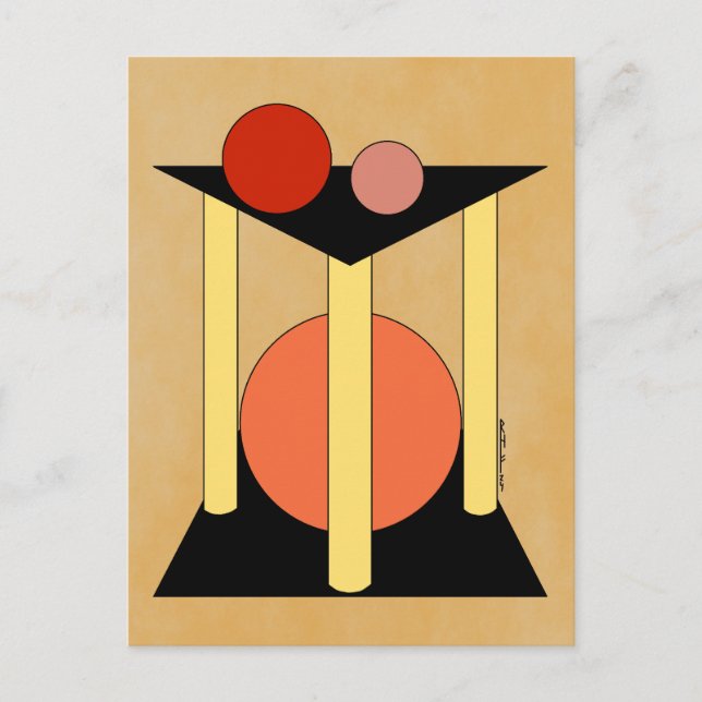 Abstract Platforms, Pillars, and Circles Postcard (Front)