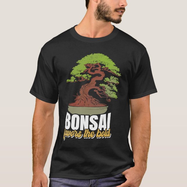 Abstract Pleasant Patience Of Bonsai Quote T-Shirt (Front)