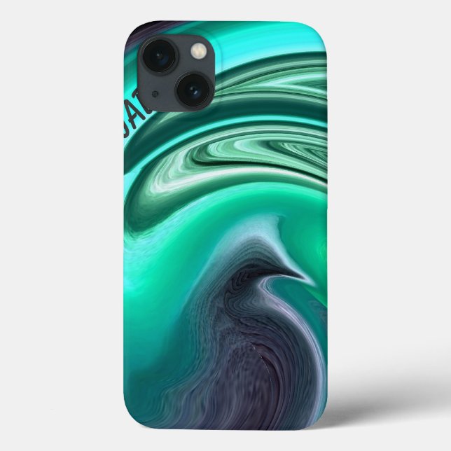 Abstract Plum Dove in Aqua iPad Case (Back)