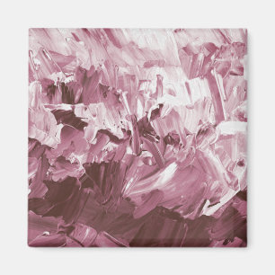Abstract Plum Paint Waves Magnet
