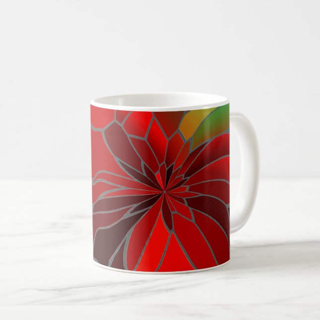 Abstract Poinsettia Coffee Mug (Front Right)