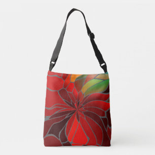 Abstract Poinsettia Crossbody Bag