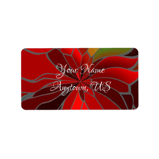 Abstract Poinsettia Label (Front)