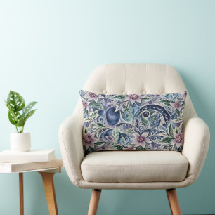 Abstract Poinsettia Winter Wild Lumbar Cushion