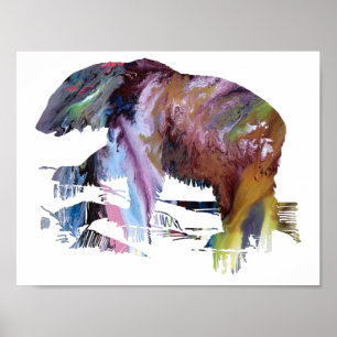Abstract polar bear silhouette poster