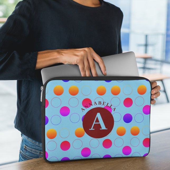 Abstract Polka Dots Pattern Laptop Sleeve (Creator Uploaded)