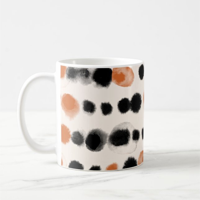 Abstract Polka Dots: Watercolor Geometry. Coffee Mug (Left)