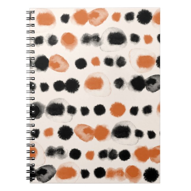 Abstract Polka Dots: Watercolor Geometry. Notebook (Front)