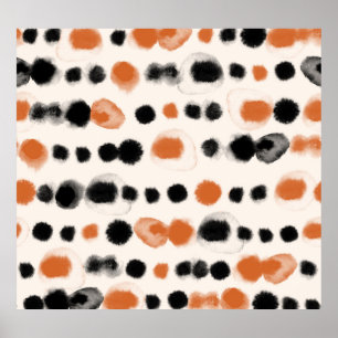 Abstract Polka Dots: Watercolor Geometry. Poster