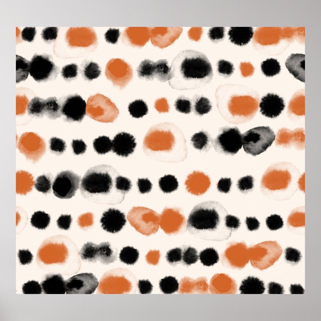 Abstract Polka Dots: Watercolor Geometry. Poster (Front)