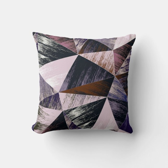 Abstract polygon pattern, colourful triangles. cushion (Front)