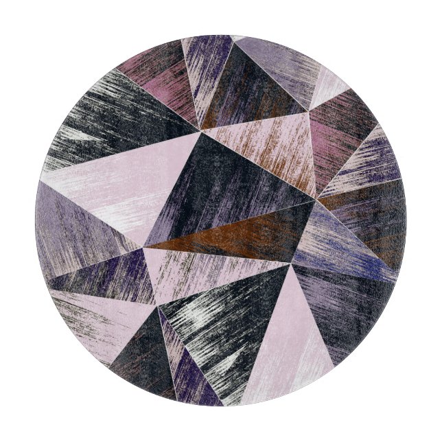 Abstract polygon pattern, colourful triangles. cutting board (Front)