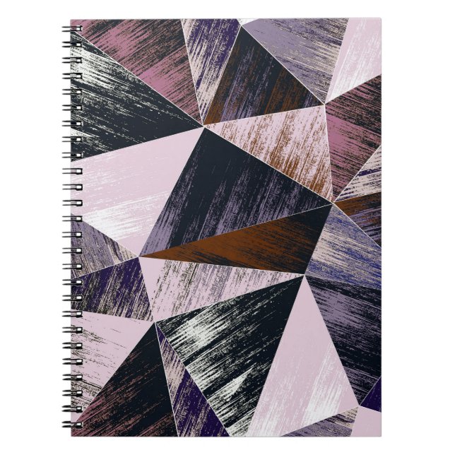 Abstract polygon pattern, colourful triangles. notebook (Front)