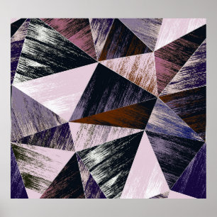 Abstract polygon pattern, colourful triangles. poster