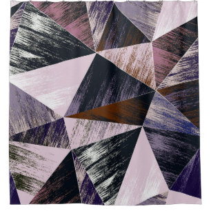 Abstract polygon pattern, colourful triangles. shower curtain