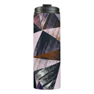 Abstract polygon pattern, colourful triangles. thermal tumbler