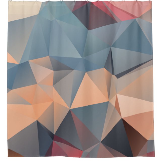 Abstract polygonal mosaic seamless pattern shower curtain (Front)