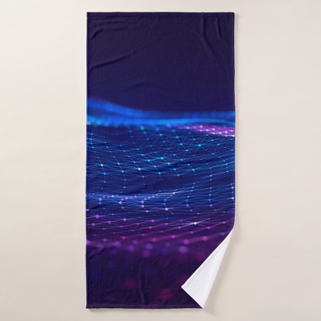 Abstract polygonal space low poly dark background  bath towel (Bath Towel)
