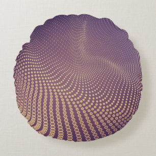 Abstract polygonal space low poly dark background  round cushion