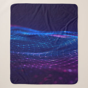 Abstract polygonal space low poly dark background sherpa blanket