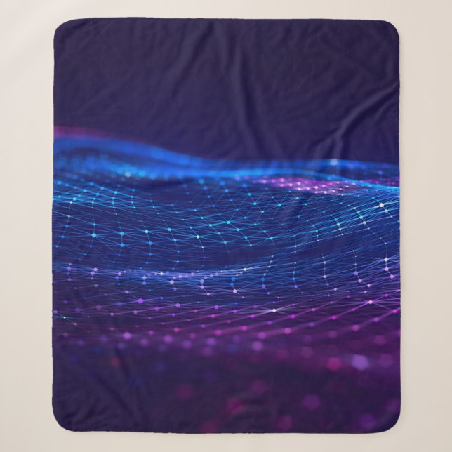 Abstract polygonal space low poly dark background  sherpa blanket (Front)