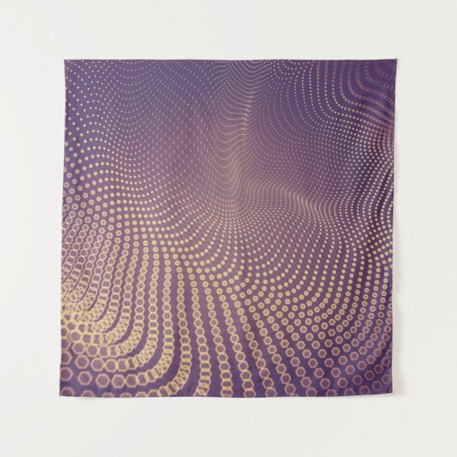 Abstract polygonal space low poly dark background  tapestry (Front)