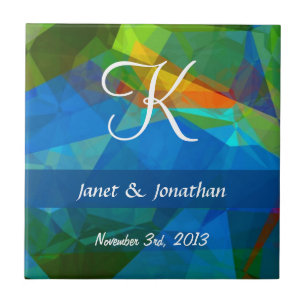 Abstract Polygons 39 Customisable Monogram Tile