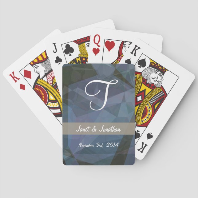 Abstract Polygons 47 Customisable Monogram Playing Cards (Back)