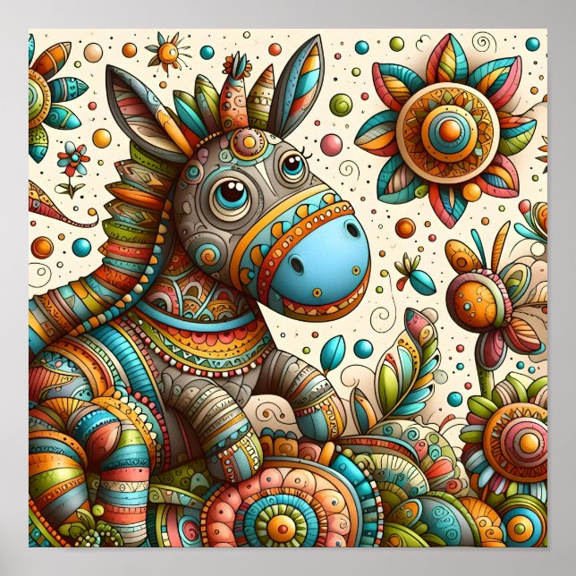 Abstract Pony Art For kids Poster (Front)