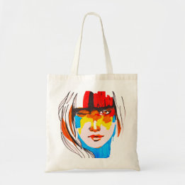 Abstract Pop Art Female Portrait Tote Bag