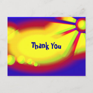 abstract pop art grunge thank you postcard