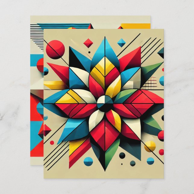 Abstract Pop Art Poinsettia Scrapbook Paper (Front/Back)