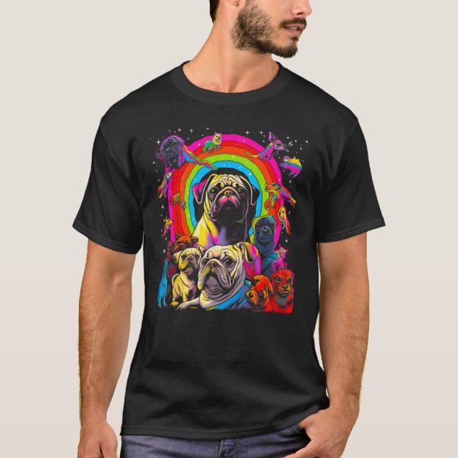 Abstract Pop Pug Dog T-Shirt (Front)
