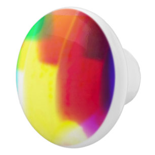 Abstract Popart Primary Rainbow Ceramic Pull