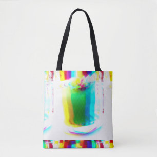 Abstract Popart Primary Rainbow Drink Tote Bag