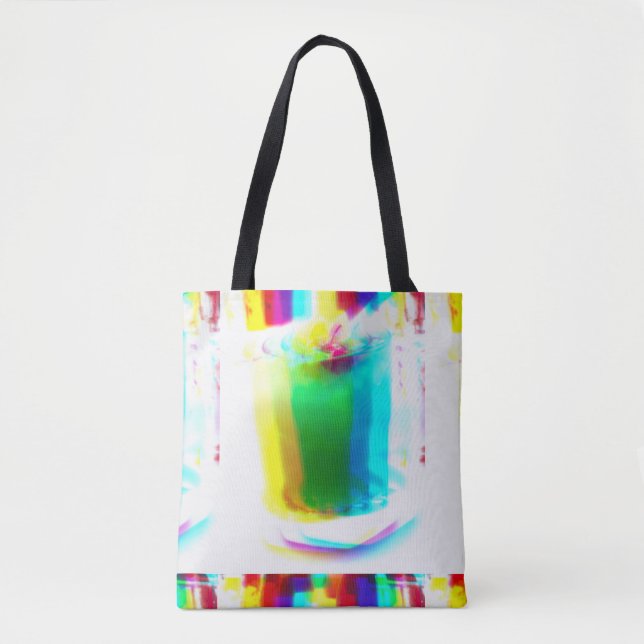 Abstract Popart Primary Rainbow Drink Tote Bag (Front)
