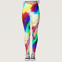 Abstract Popart Primary Rainbow Leggings