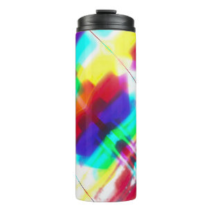 Abstract Popart Primary Rainbow Thermal Tumbler
