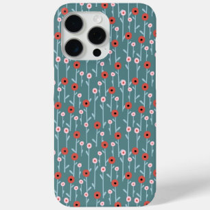 Abstract Poppy Flowers Seamless Pattern iPhone 15 Pro Max Case