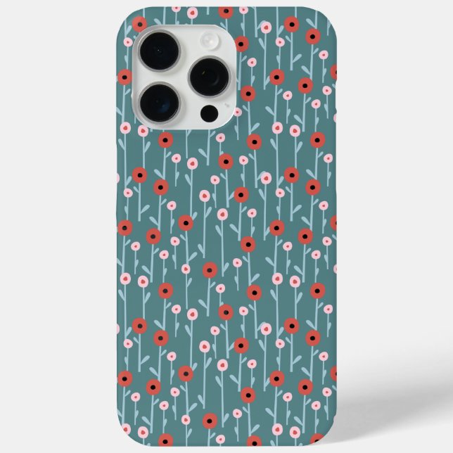 Abstract Poppy Flowers Seamless Pattern Case-Mate iPhone Case (Back)