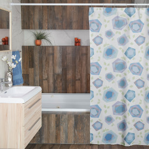 Abstract Poppy  Pattern Shower Curtain