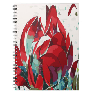 Abstract Poppy Sprial Notebook