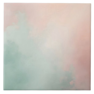 Abstract Popular Blush Pink Mint Collection Ceramic Tile