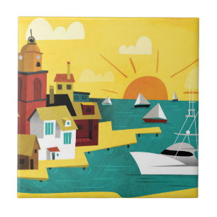 Abstract Port City Ceramic Tile