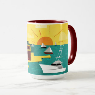 Abstract Port City Mug