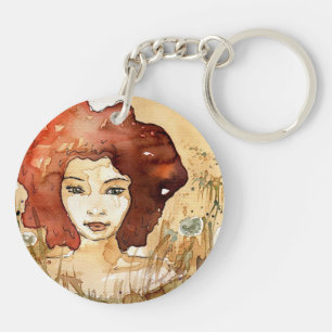 Abstract portrait 3 key ring
